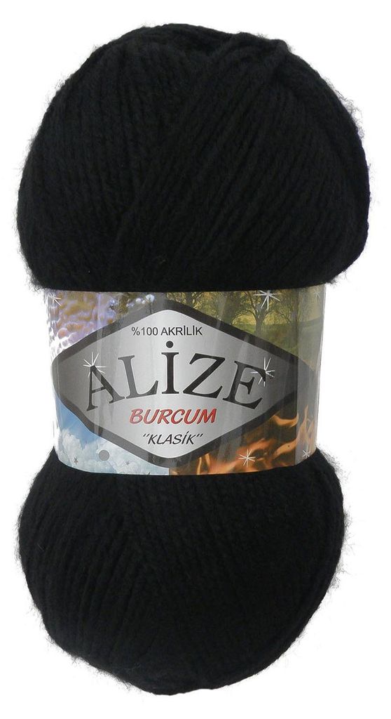 100g Strickgarn ALIZE BURCUM, 100% Polyacry, black