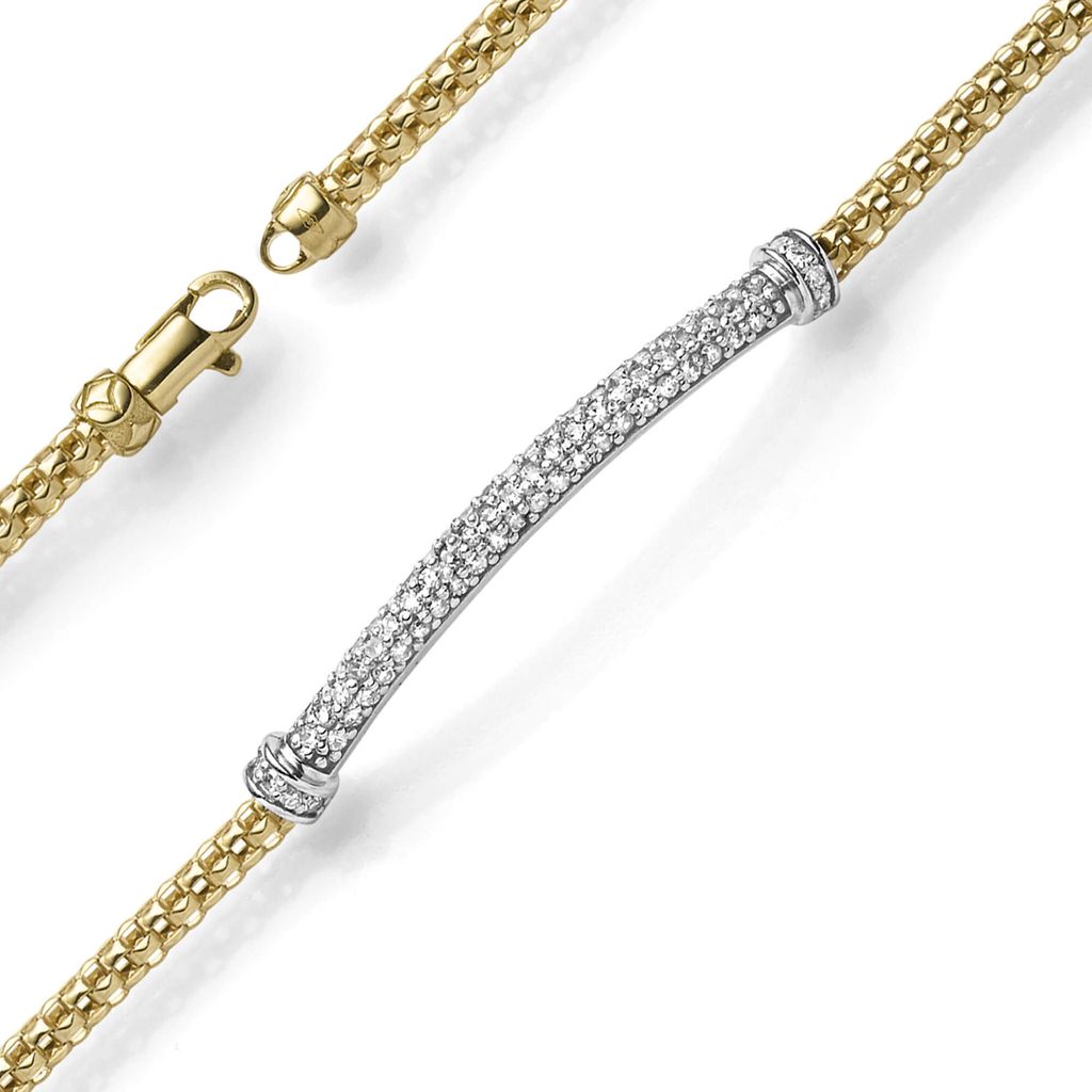 Armband aus 585 Gold gelb/weiß mit 77 Diamanten 0.80ct TW-SI 18cm
