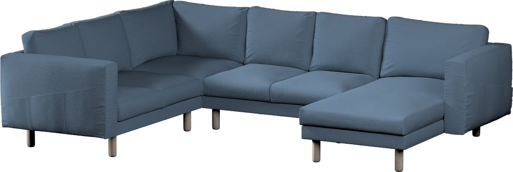Dekoria Bezug für Norsborg 5-Sitzer Ecksofa mit Recamiere, blau, Norsborg Bezug für 5-Sitzer Ecksofa mit Recamiere