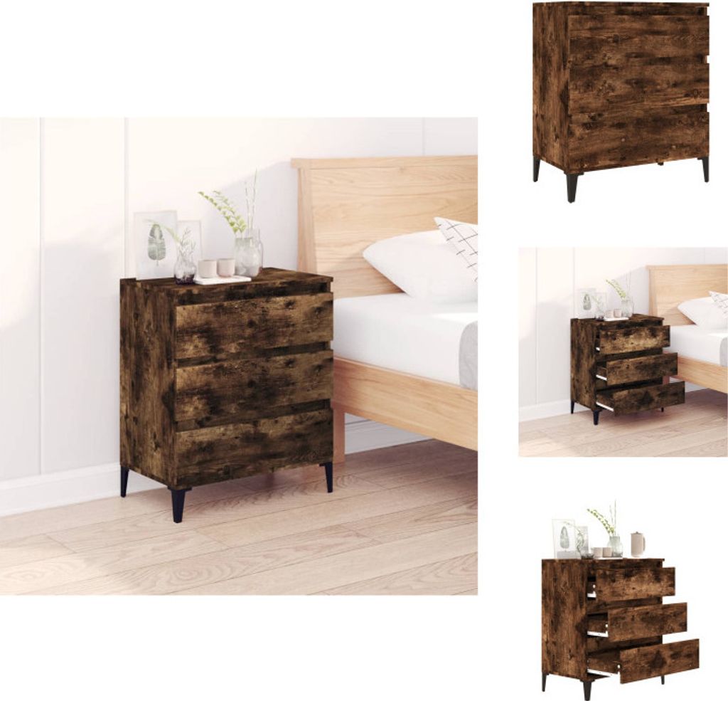 vidaXL Sideboard Räuchereiche 60x35x70 cm Holzwerkstoff - Sideboards