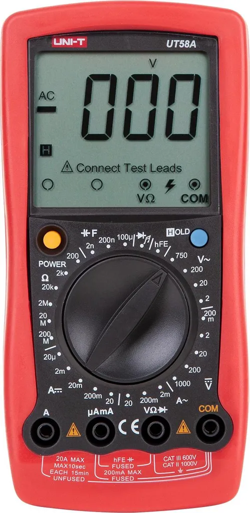 Multimètre Numérique UT58A Uni-T MIE0257 pour Mesures Électriques AC/DC