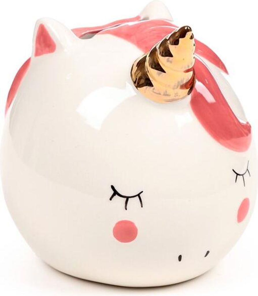 Spardose Einhorn Weiß Spartopf Keramik Sparschwein Geldbüchse