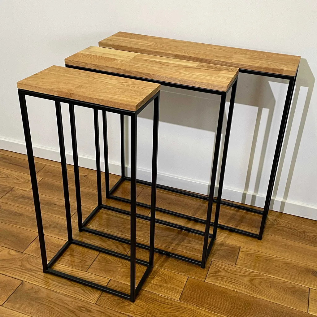 Console ultra fine noire 80x80x20 cm - Structure métal gain de place - 7