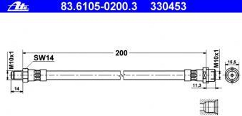 ATE Bremsschlauch 83.6105-0200.3