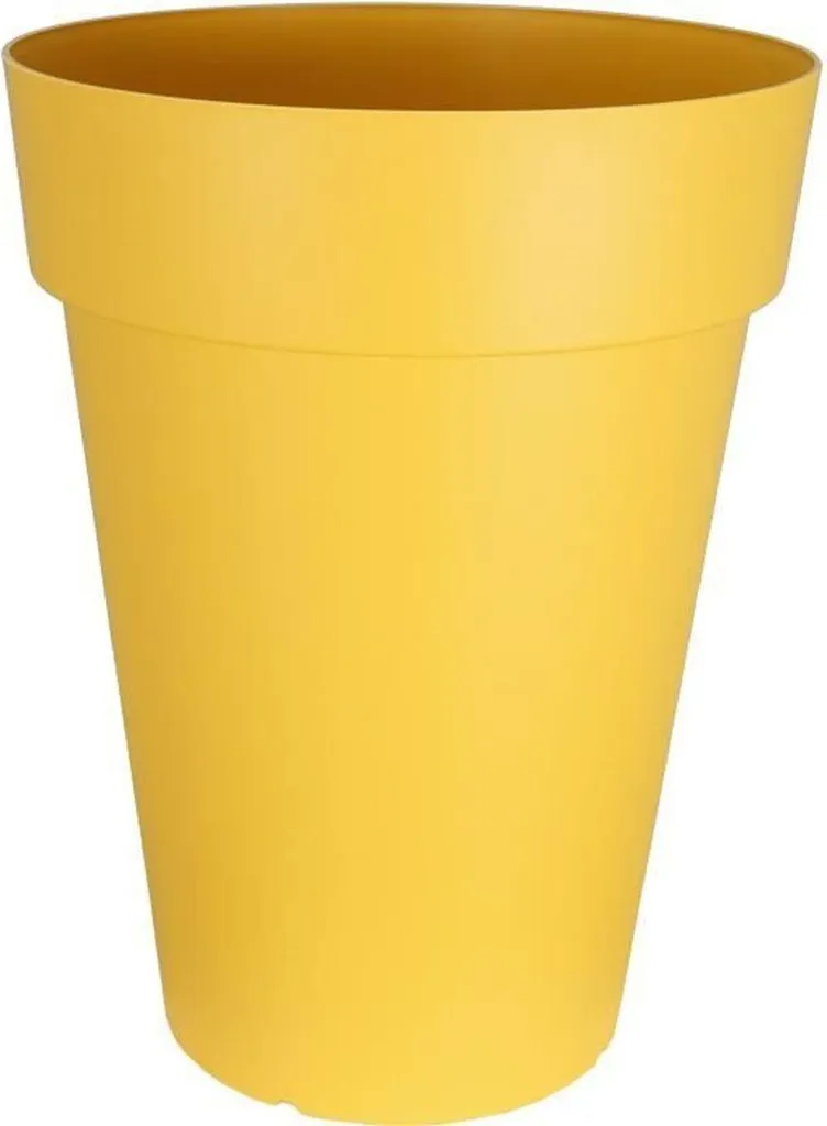 Jardinière RIVIERA jaune pour balcon et terrasse, bac plastique 71L L66cm