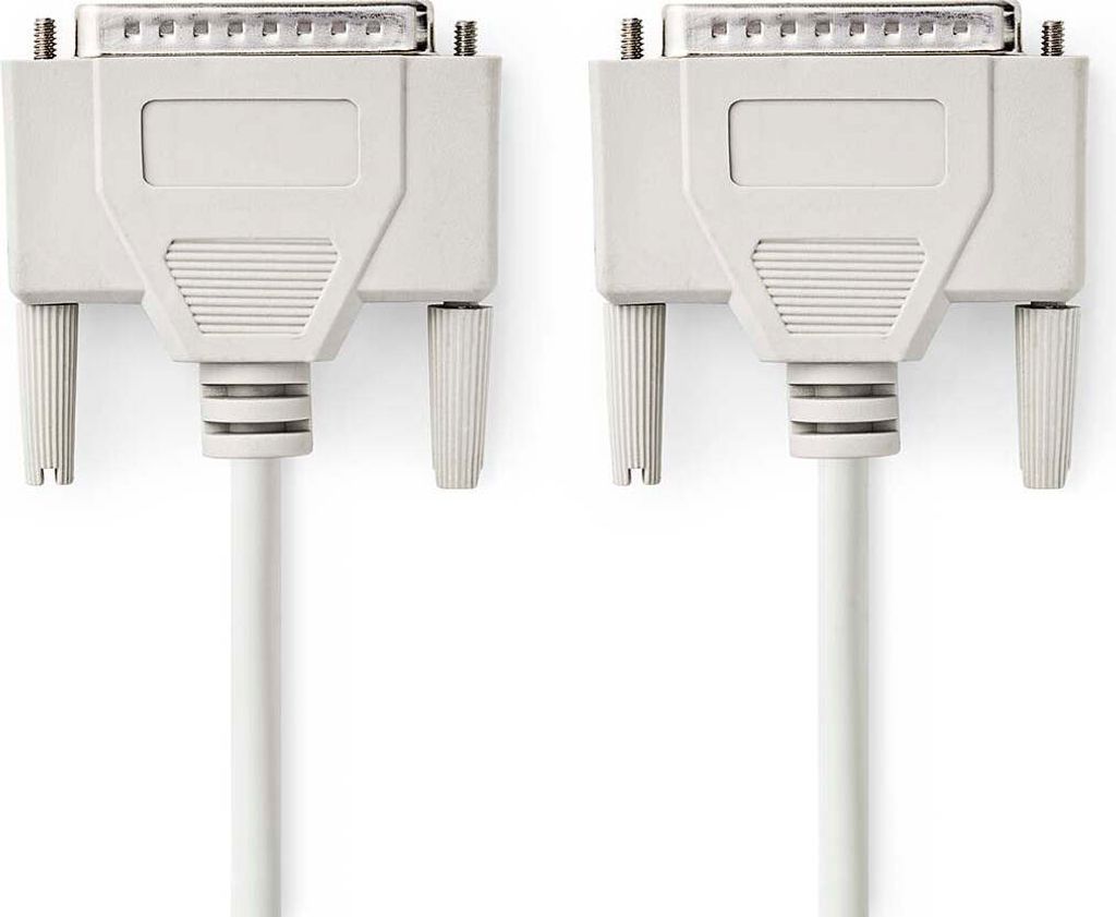 Nedis Serielles Kabel | D-Sub 25-Pin Stecker | D-Sub 25-Pin Stecker | Vernickelt | 2.00 m | rund | PVC | Elfenbein | Plastikbeutel NE550676794