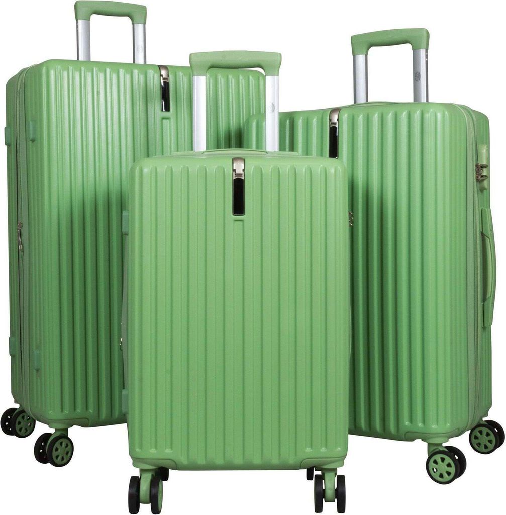 Kofferset Trolleyset 3 teilig Portofino Hartschale Reisekoffer ABS grün