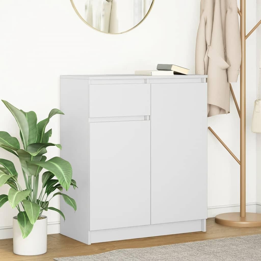 vidaXL Sideboard mit Schublade Weiß 71x35x84 cm Produktbild 