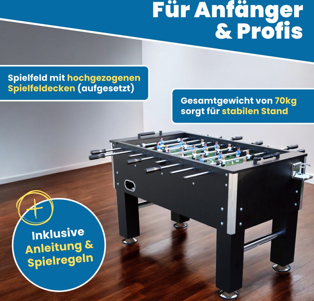 L.A. Sports Kicker Table 5“ Profi Kickertisch schwarz Produktbild 5
