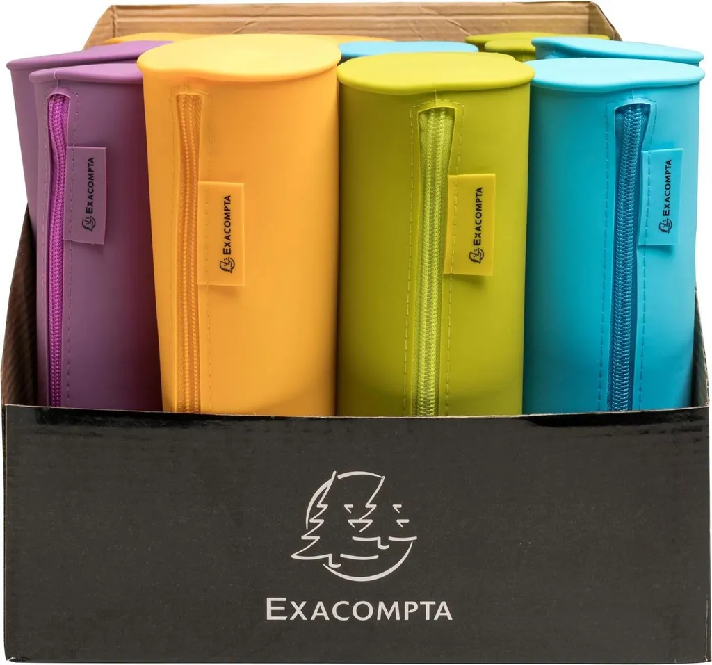 Trousse de Rangement Ronde Silicone POP'N CO - Pack 14 Exacompta Multicolore
