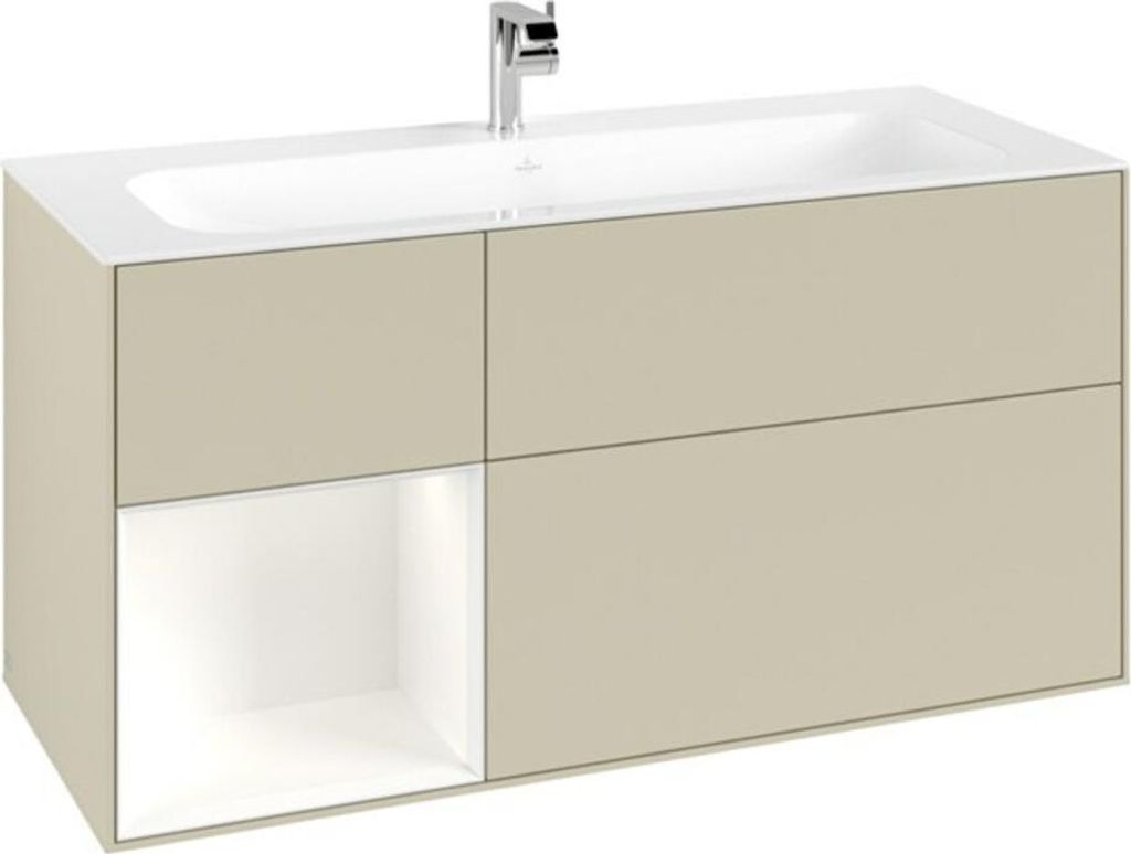 V&B Waschtischunterschrank Finion 119,6x59,1cm, Rg l w m Lac, si Gr m Lac