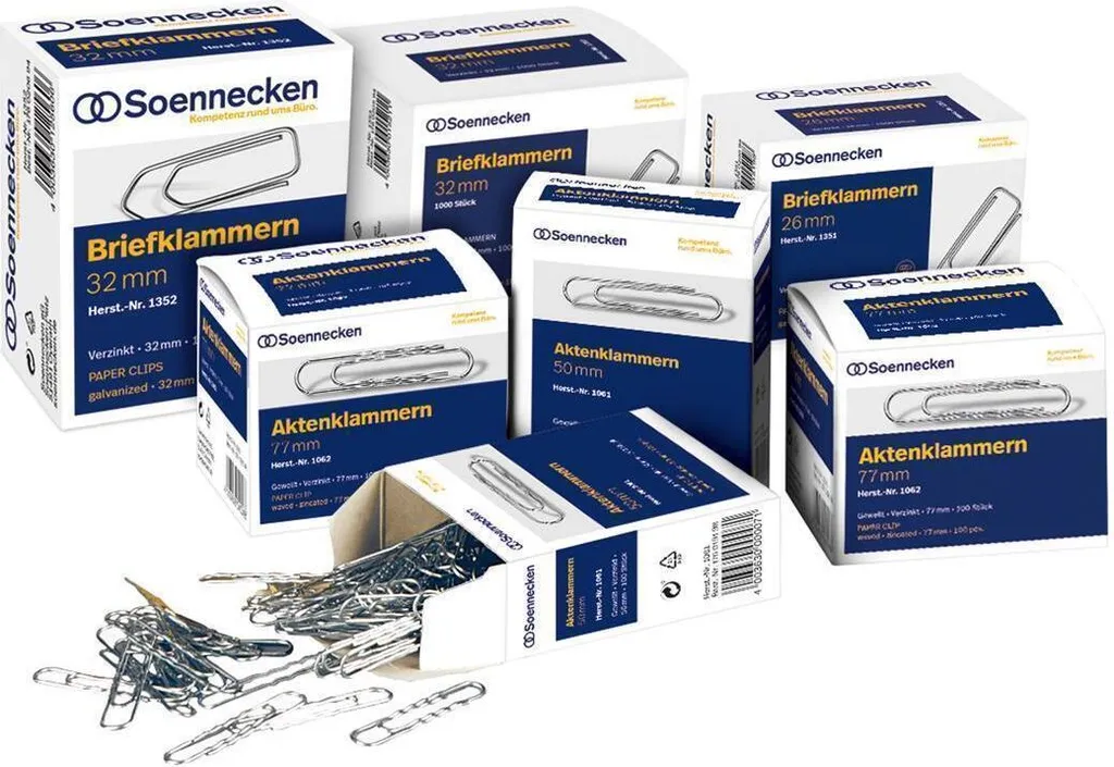 Soennecken Aktenklammer 1061 50mm: Graffette Professionali Zincate