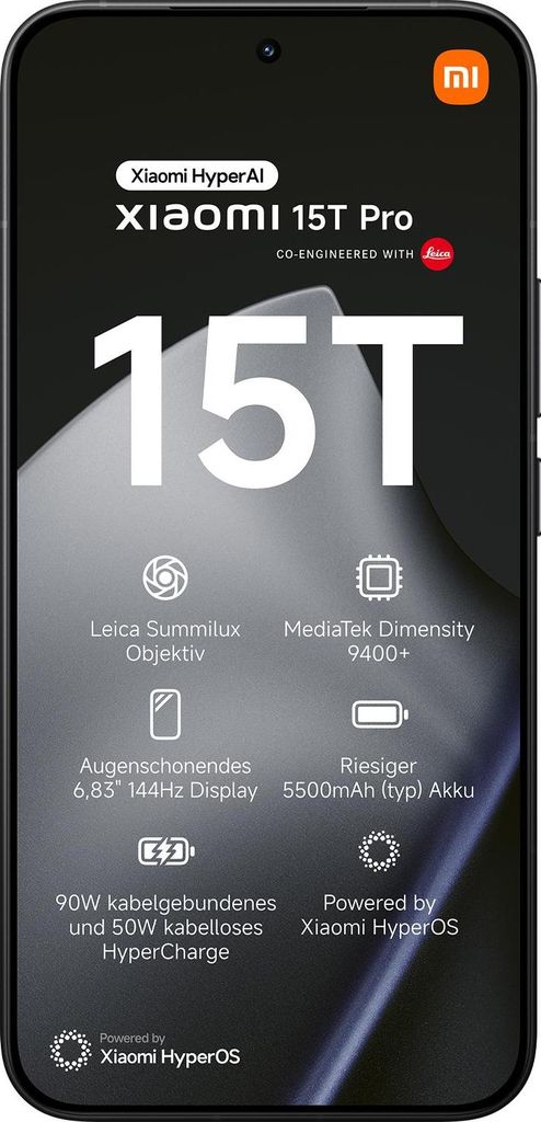 Xiaomi 15T Pro 512GB DS Black 6.8" EU 5G (12GB) Android Image du produit 