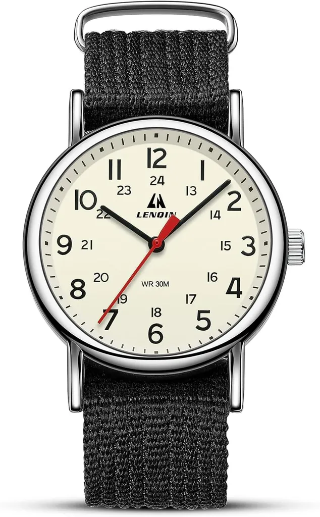 Orologio Militare Uomo Nylon Sportivo Analogico al Quarzo Impermeabile