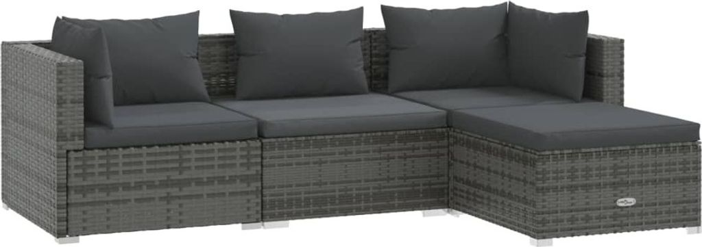vidaXL Ensemble salon de jardin 4 pièces avec coussins Poly Image du produit 
