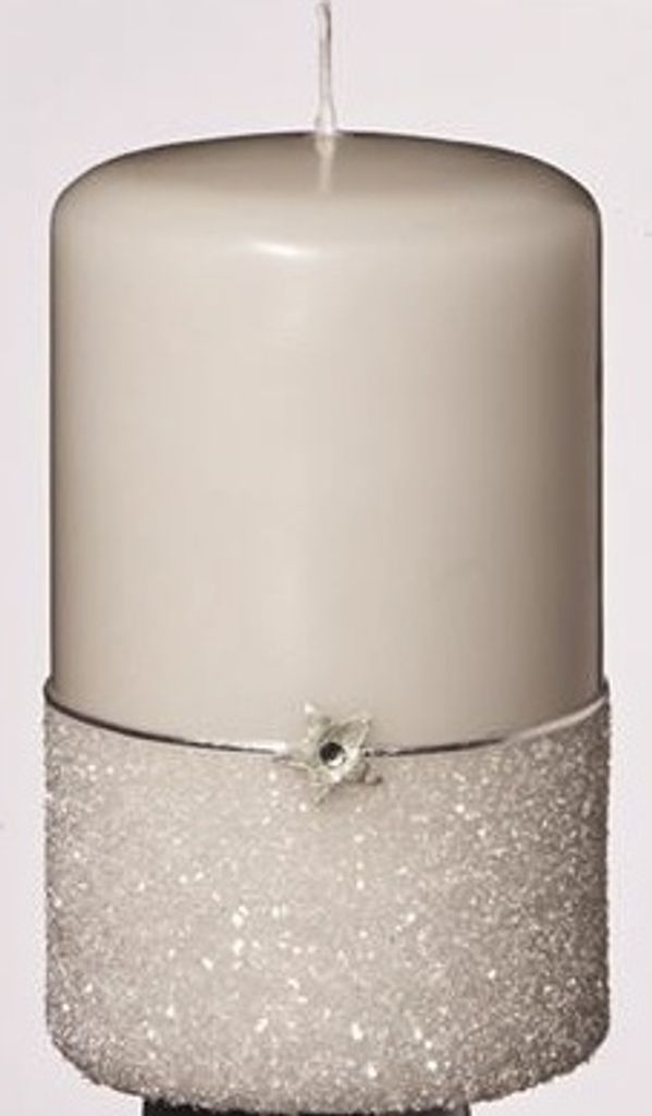 4 Kerzen Stumpen Holy Moonstone Grau 10 x 6 cm, Weihnachtskerzen, Adventskranzkerzen