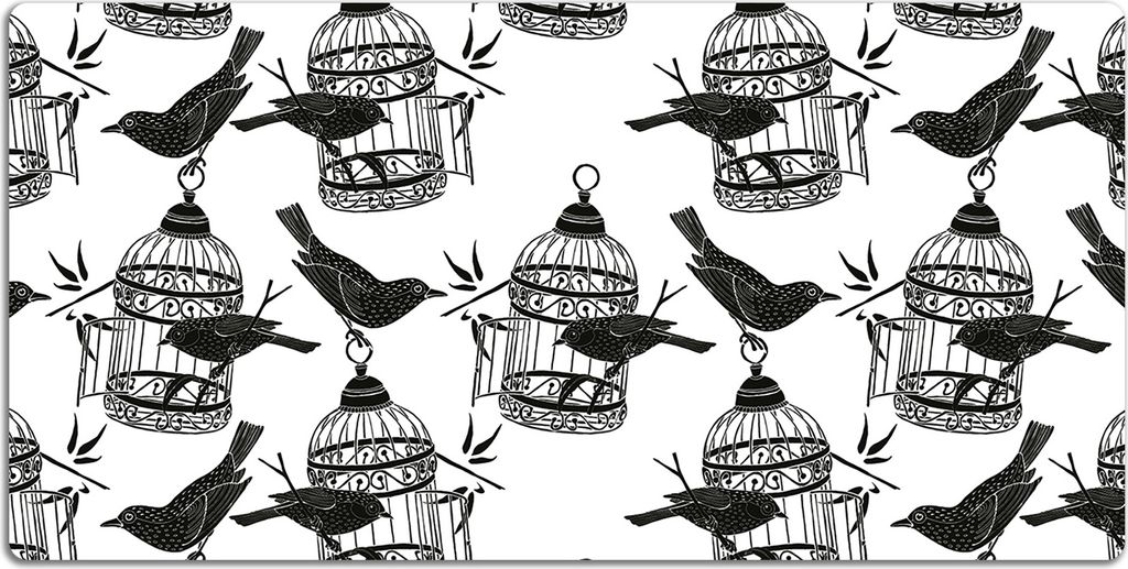 Schreibtischmatte Tischunterlage 100x50 cm Mauspad - Vogelkäfige