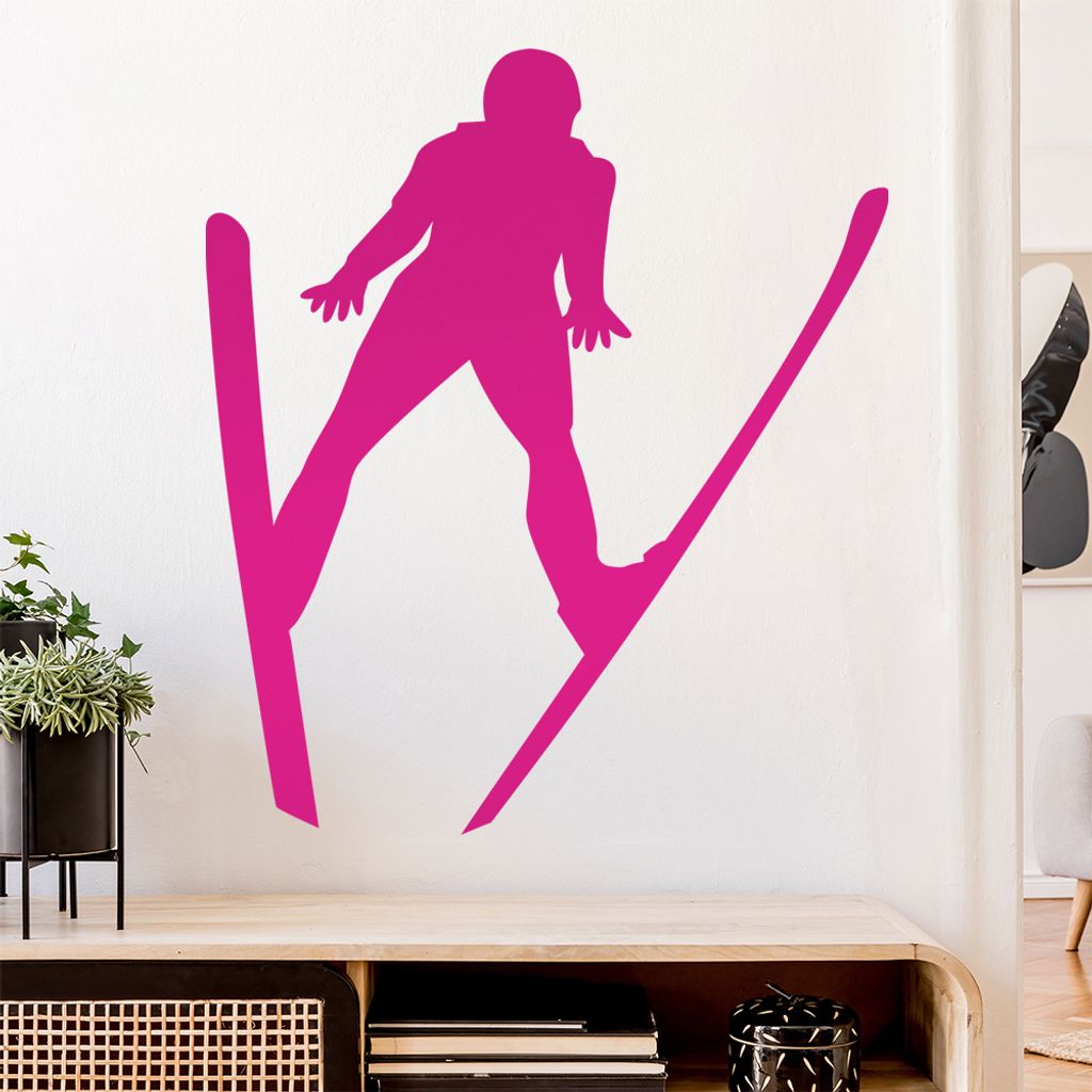 Skispringen Sportler Figur Wandtattoo Wandaufkleber Wall Sticker - Dekoration, Küche, Wohnzimmer, Schlafzimmer, Badezimmer
