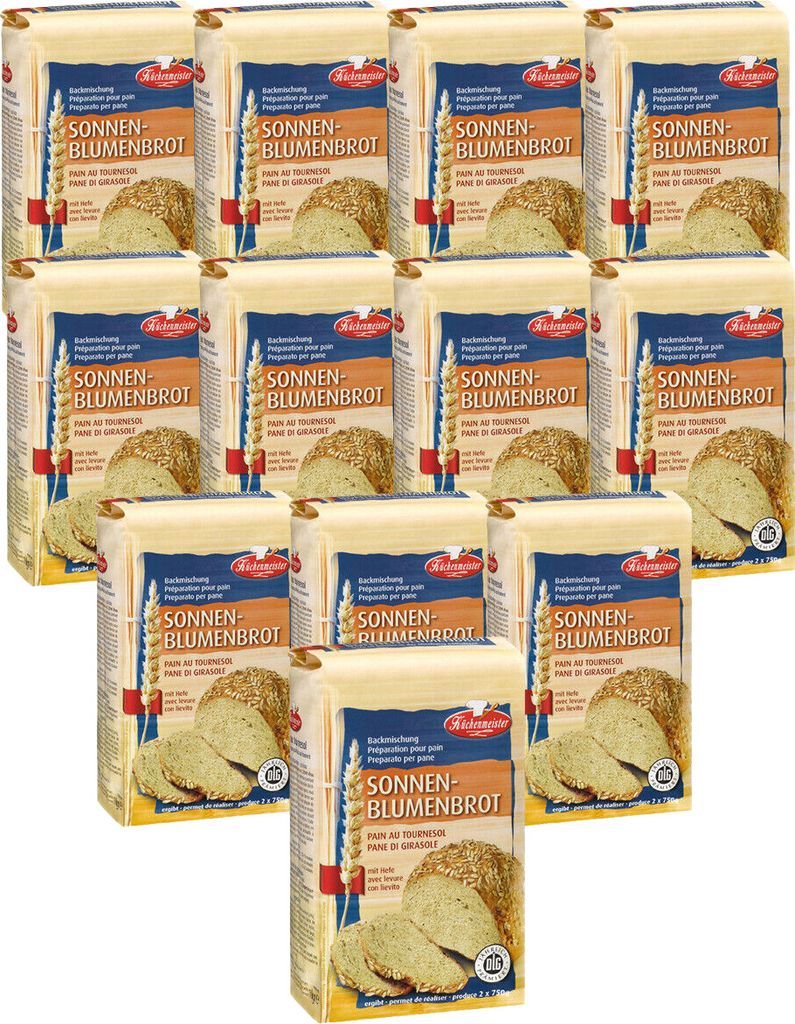 BIELMEIER Brotbackmischung Sonnenblumenbrot 12 Stück á 1000 g Küchenmeister