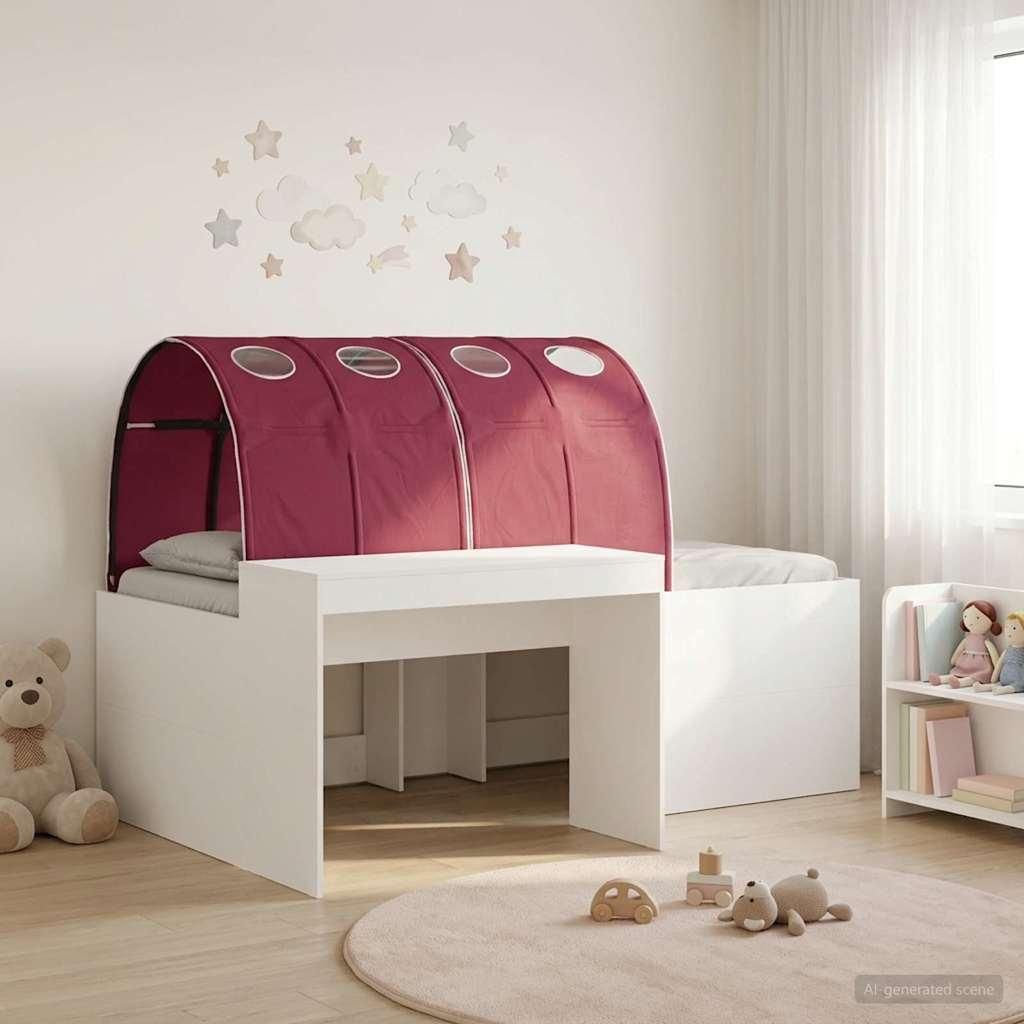 Maison Exclusive - Hochbett mit Schreibtisch für Kinder Weiß und Rot Holzwerkstoff
