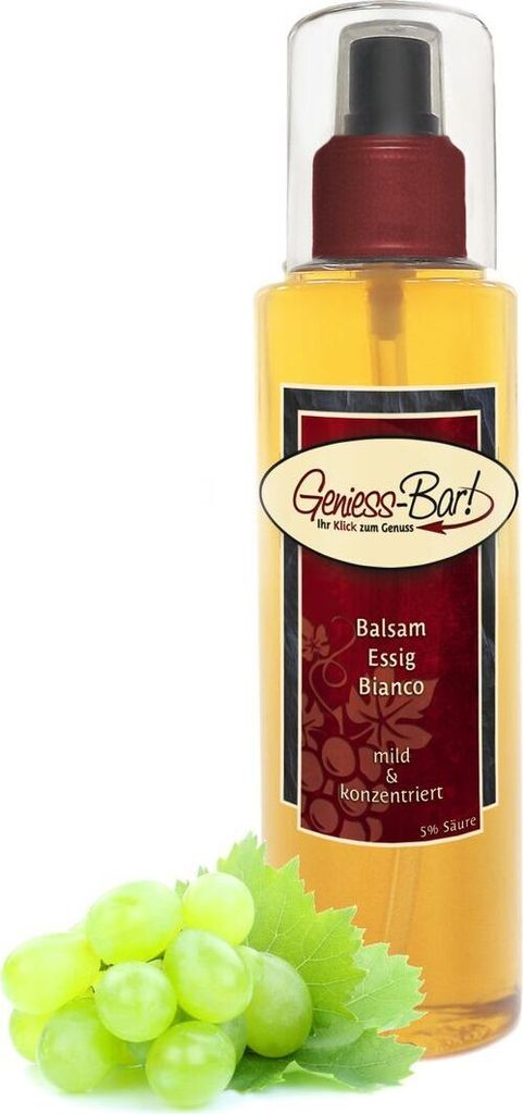 Weißer Balsam Essig Bianco Sprühflasche 0,26L Sehr mild & konzentriert 5% Säure Pumpspray