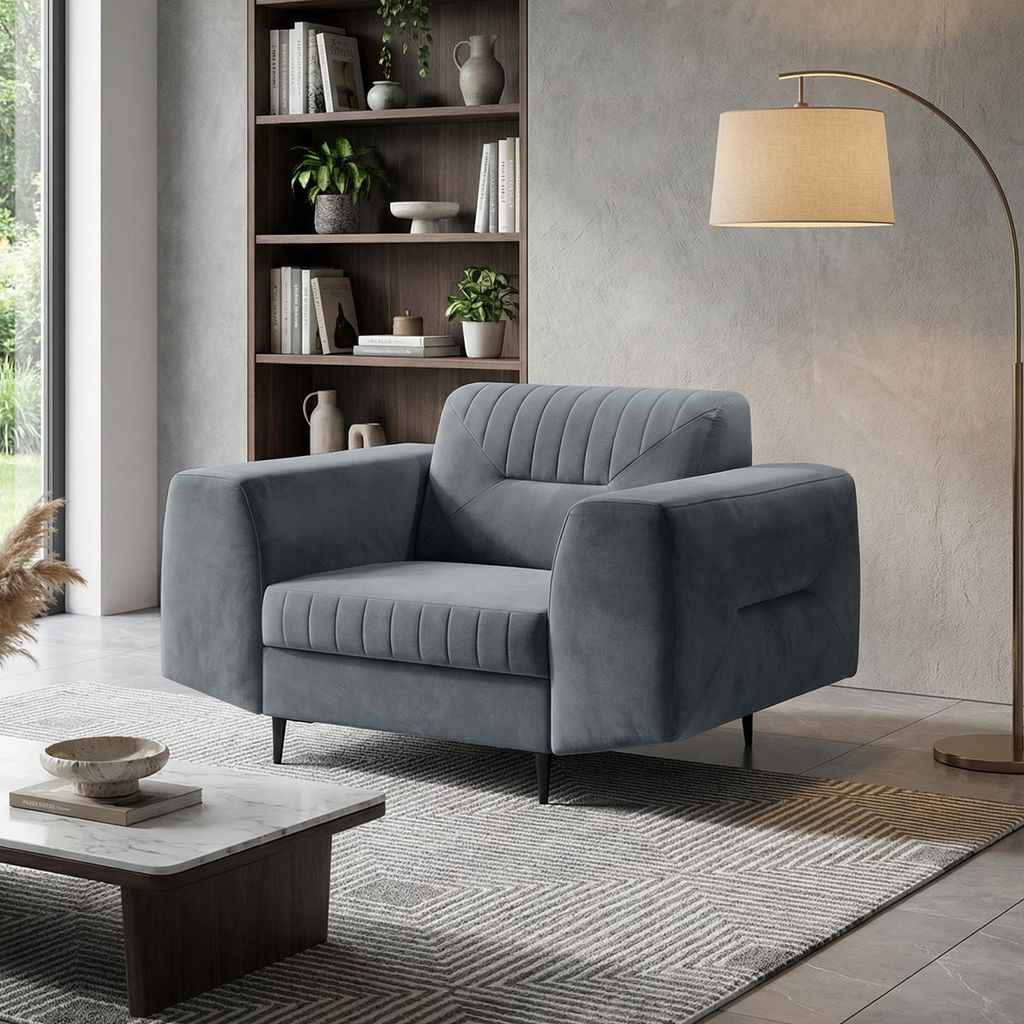 BEAUTYSOFA | Sessel VENEZIA Polstersessel Samtstoff Produktbild 