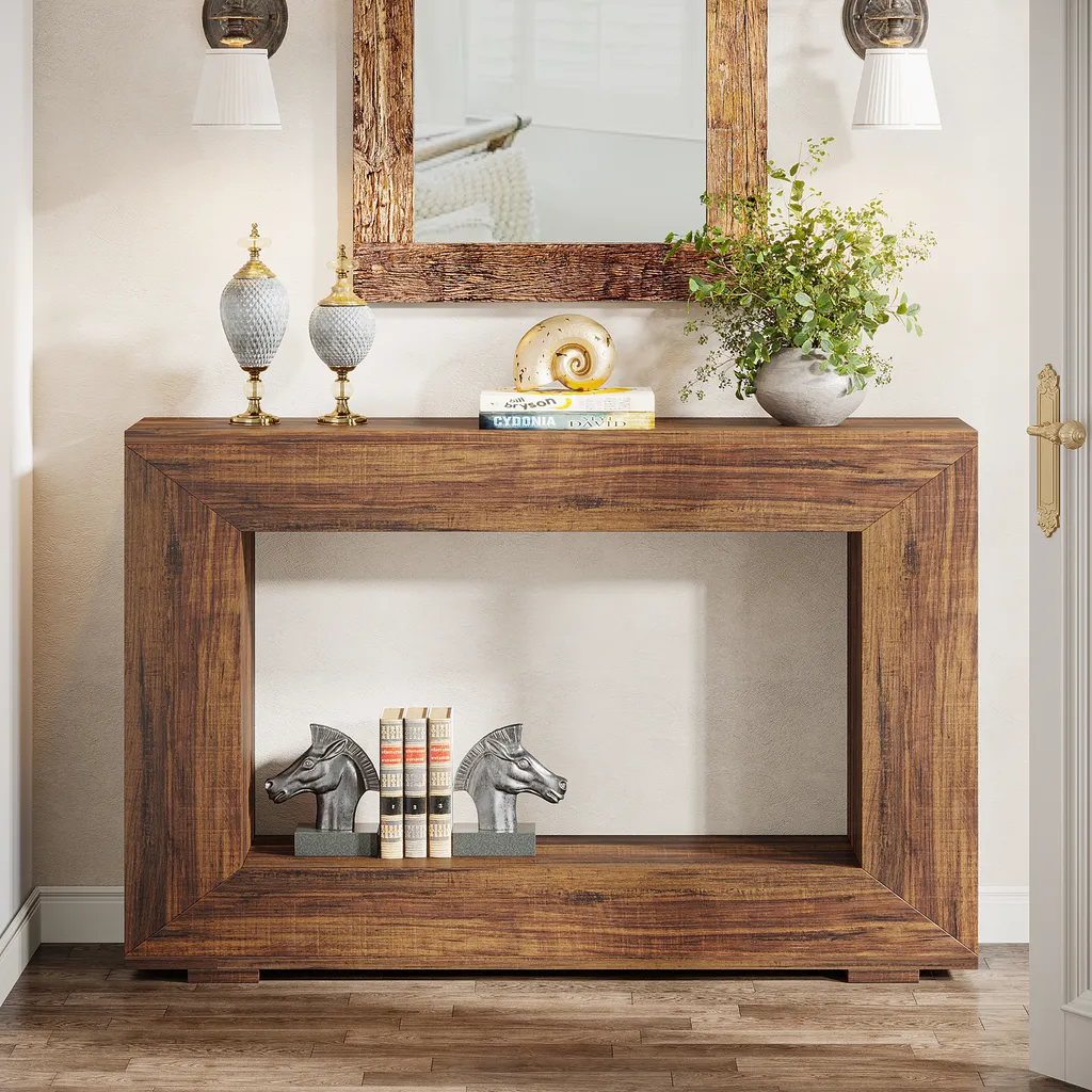 Table console LITTLE TREE marron d'entrée avec rangement pour salon - 4