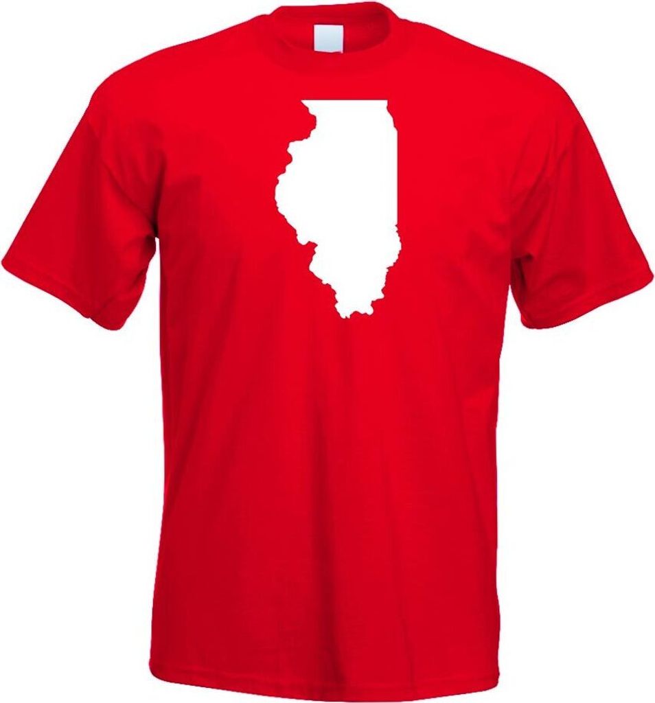 Kiwistar - T-Shirt - rot - USA - Illinois Springfield Herren Funshirt Bedruckt Design Sprüche Spruch Motive - mit Motiv Bedruckt - Funshirt Design...