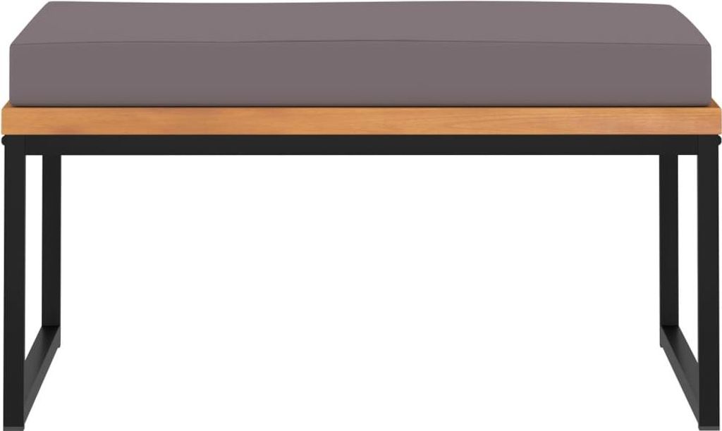 vidaXL Fußablage mit Auflage 66×66×36 cm Akazien Massivholz Dunkelgrau
