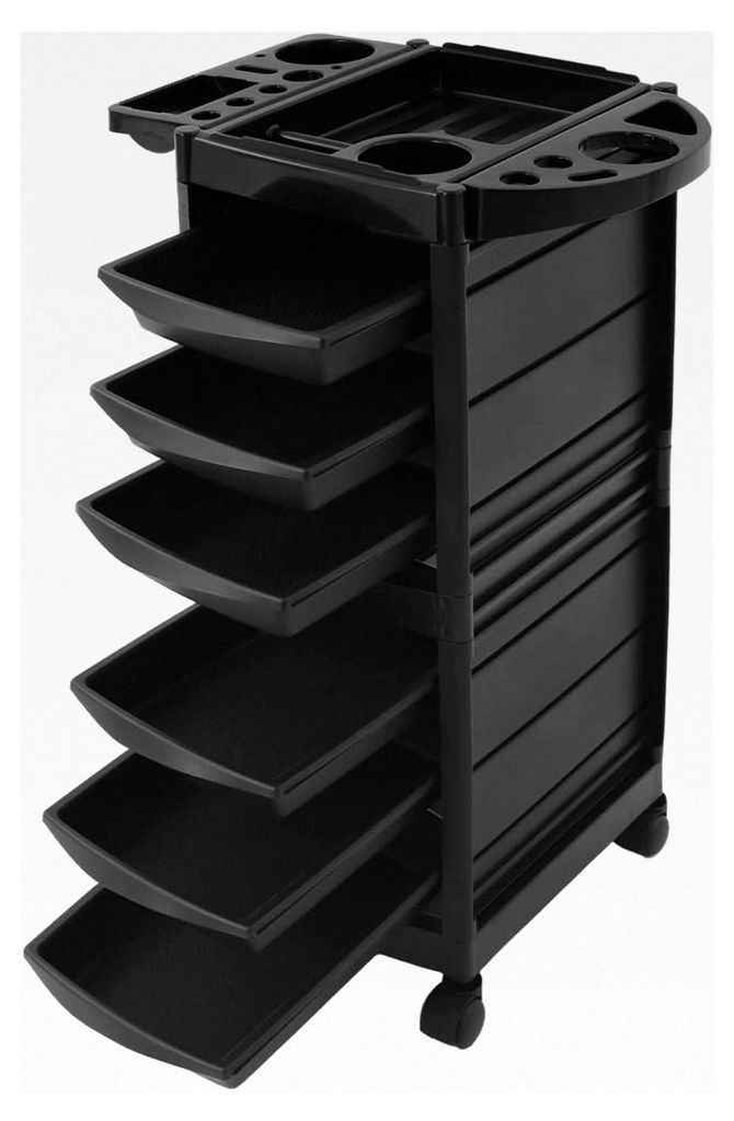 Friseuraufbewahrungswagen mit 6 Schubladen, 52x41x91cm, Gesamtbelastbarkeit 60 kg, Friseur Trolley, Rollwagen für Friseursalons und Nagelstudios