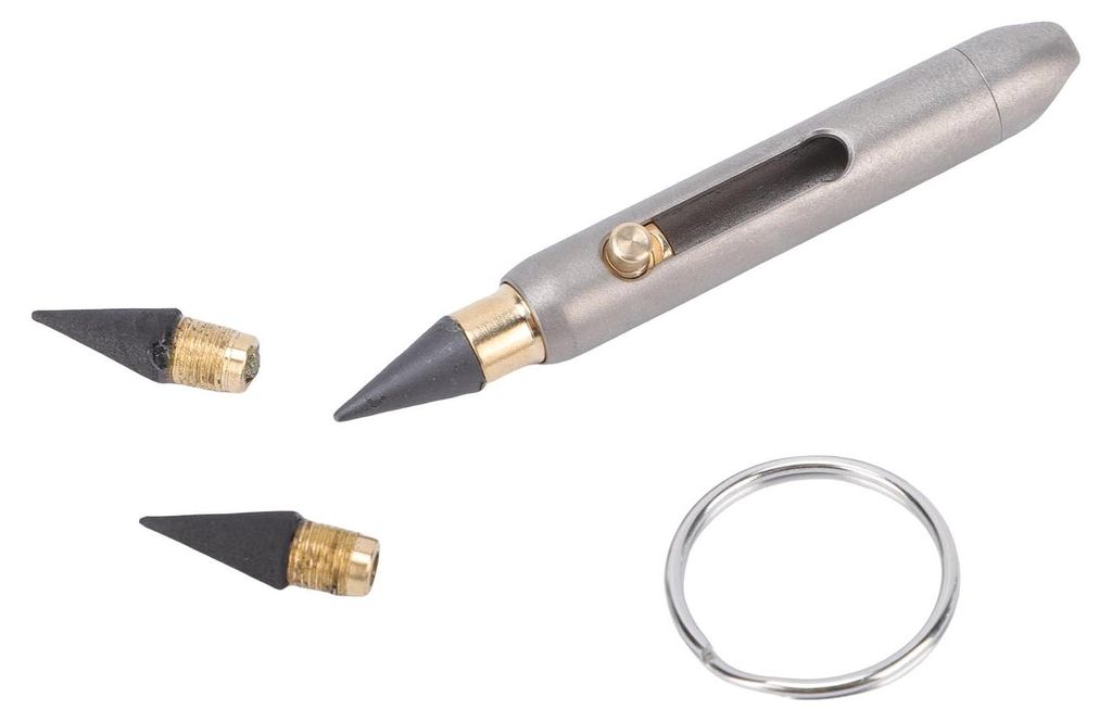 Ti-Schlüsselanhänger-Stift, einziehbar, tragbar, langlebiger Bleistift aus Graphitlegierung, Mini-Schreibgerät zum Skizzieren, Zeichnen und Schr...