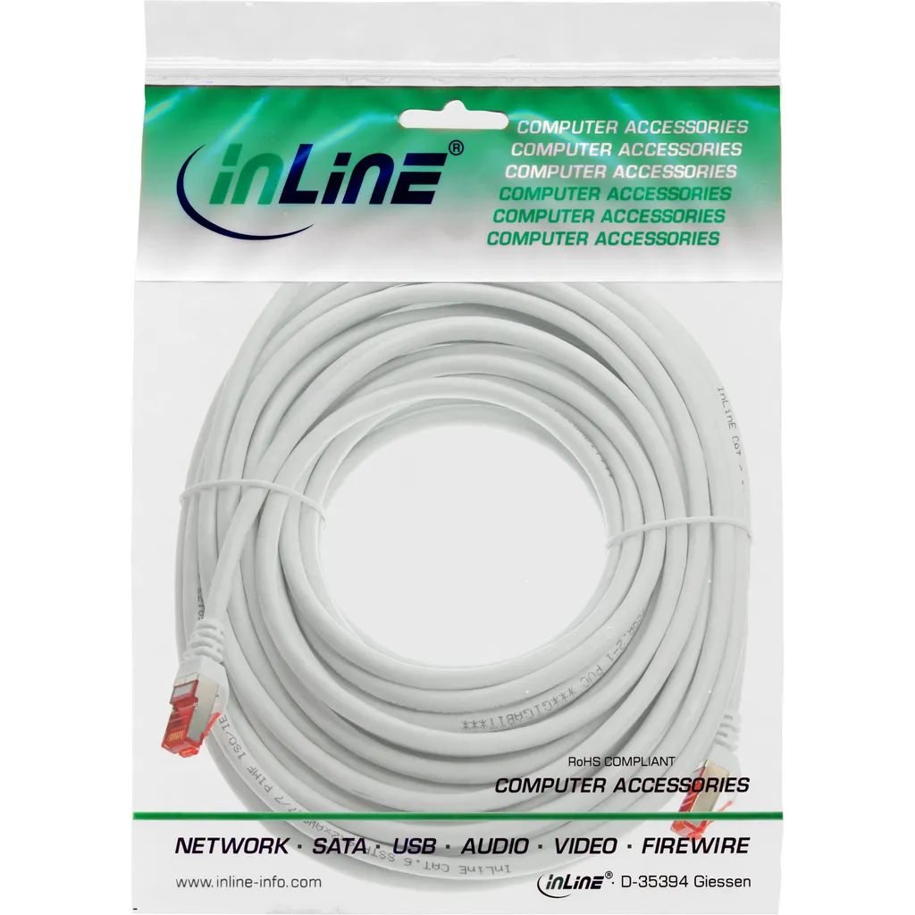 InLine 76915W Cavo Patch Cat.6 S/FTP LSZH 15m - Bianco per Ufficio - 5