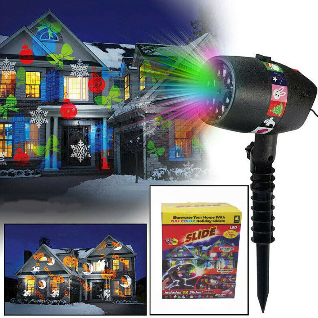 11 STÜCKE LED Projektor Laser Lichteffekt Strahler Weihnacht Innen Außen Deko 