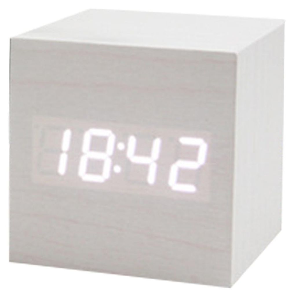 Digitaler Wecker Mit Doppelalarm, Holzgehäuse, LED-Anzeige, Produktbild  KI-generiertes Bild
