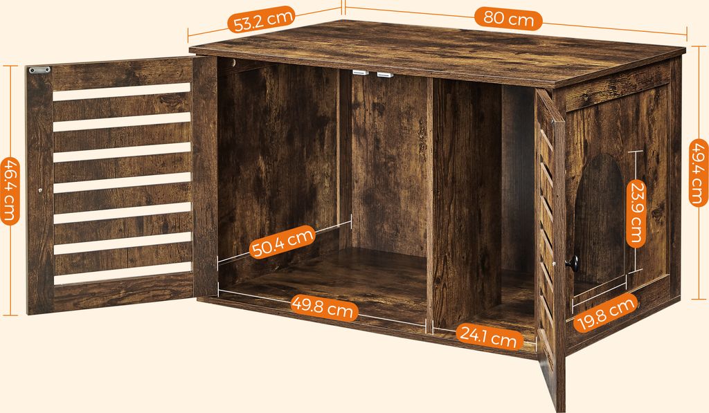FEANDREA Katzentoilette, 80x53x49,2cm, stark, langlebig, Produktbild 8