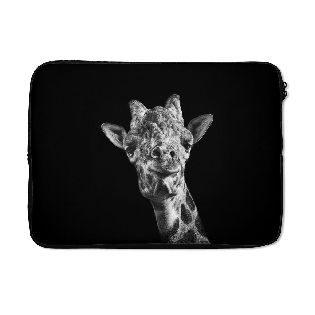 MuchoWow Laptop Hülle 14 ZollGiraffe - Tier - Schwarz - Weiß Laptoptasche - Laptoptasche - Stoßsicher - Schutzhaube