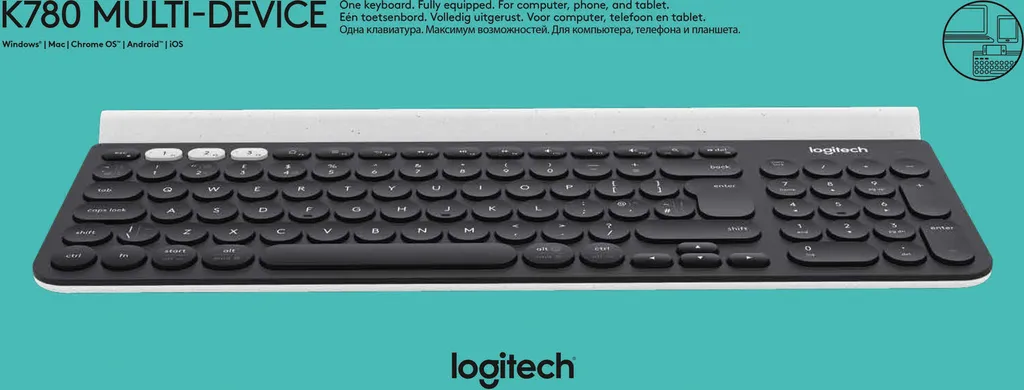 Logitech K780 Clavier Multi-Dispositifs avec Support Tablette et Mobile - 16