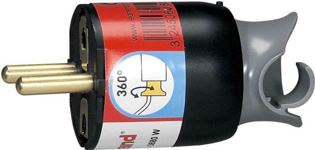 LEGRAND Schutzkontakt-Stecker Knickschutz 360 Drehbare Produktbild 