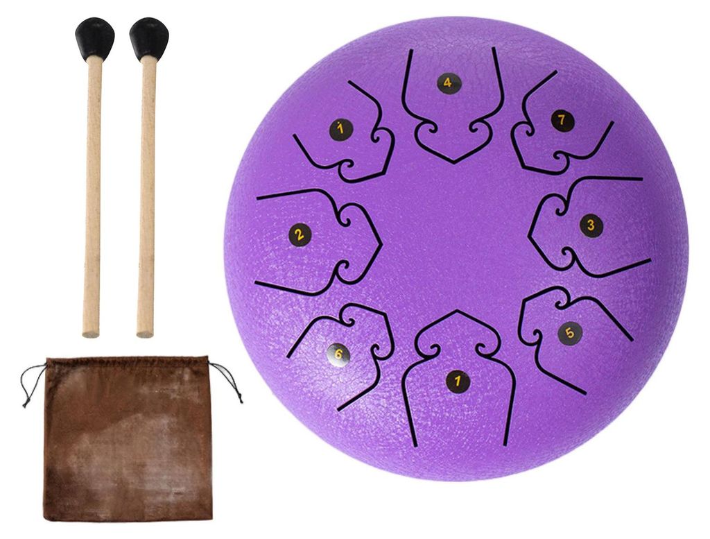 Stahltrommel 4/6 Zoll, 8/9 Töne, Regentrommel für den Garten, Klangheilungs-Musikinstrumente für Erwachsene und Kinder, Mini-Handpan-Trommeln f...