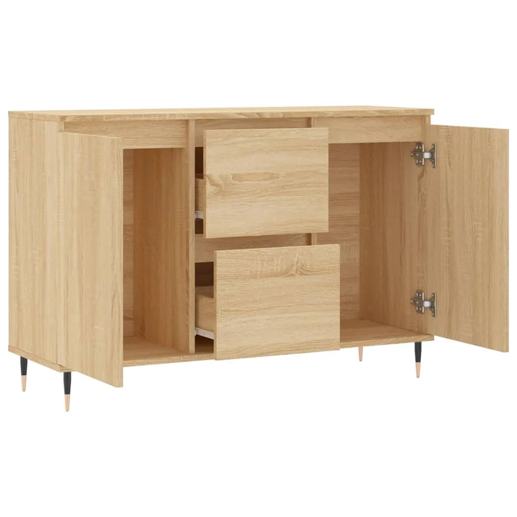 vidaXL Credenza Robusta 104x35x70 cm - Legno Sonoma e Metallo - 7