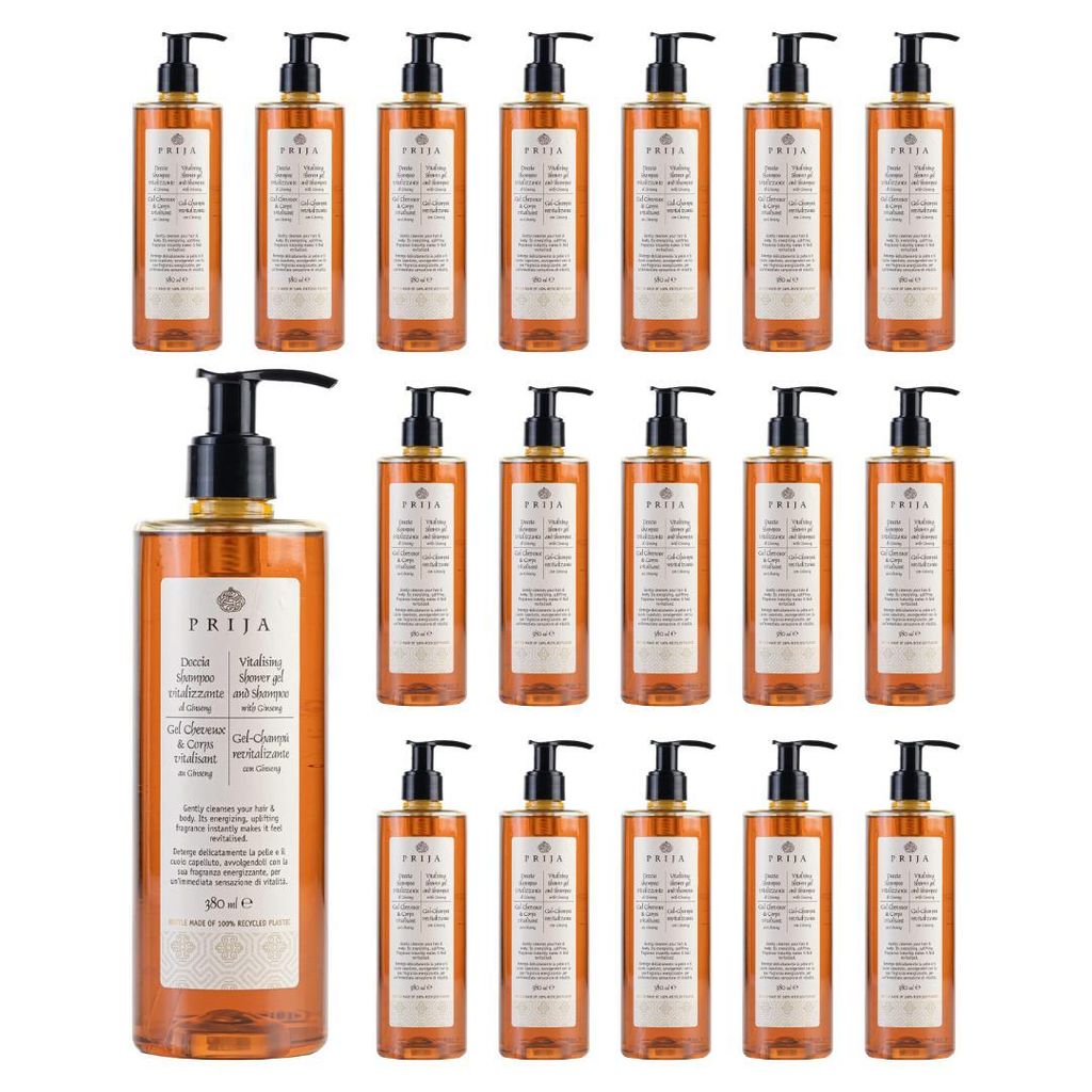 PRIJA Shampoing Cheveux & Corps Vitalisant au Ginseng Vegan Image du produit 