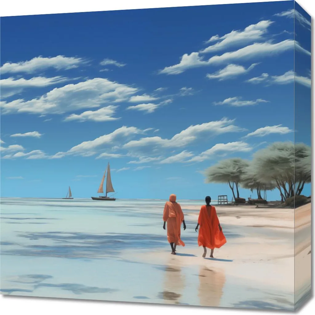 Decorazione Parete: Quadro 50x50 cm Paesaggio Mare Tranquillità a Piaski
