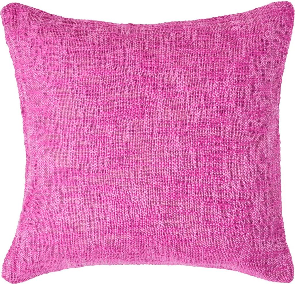 HOMESCAPES Kissenhülle Nirvana pink – Deko-Kissenbezug 60x60 cm, 100% Baumwolle im Slub-Design