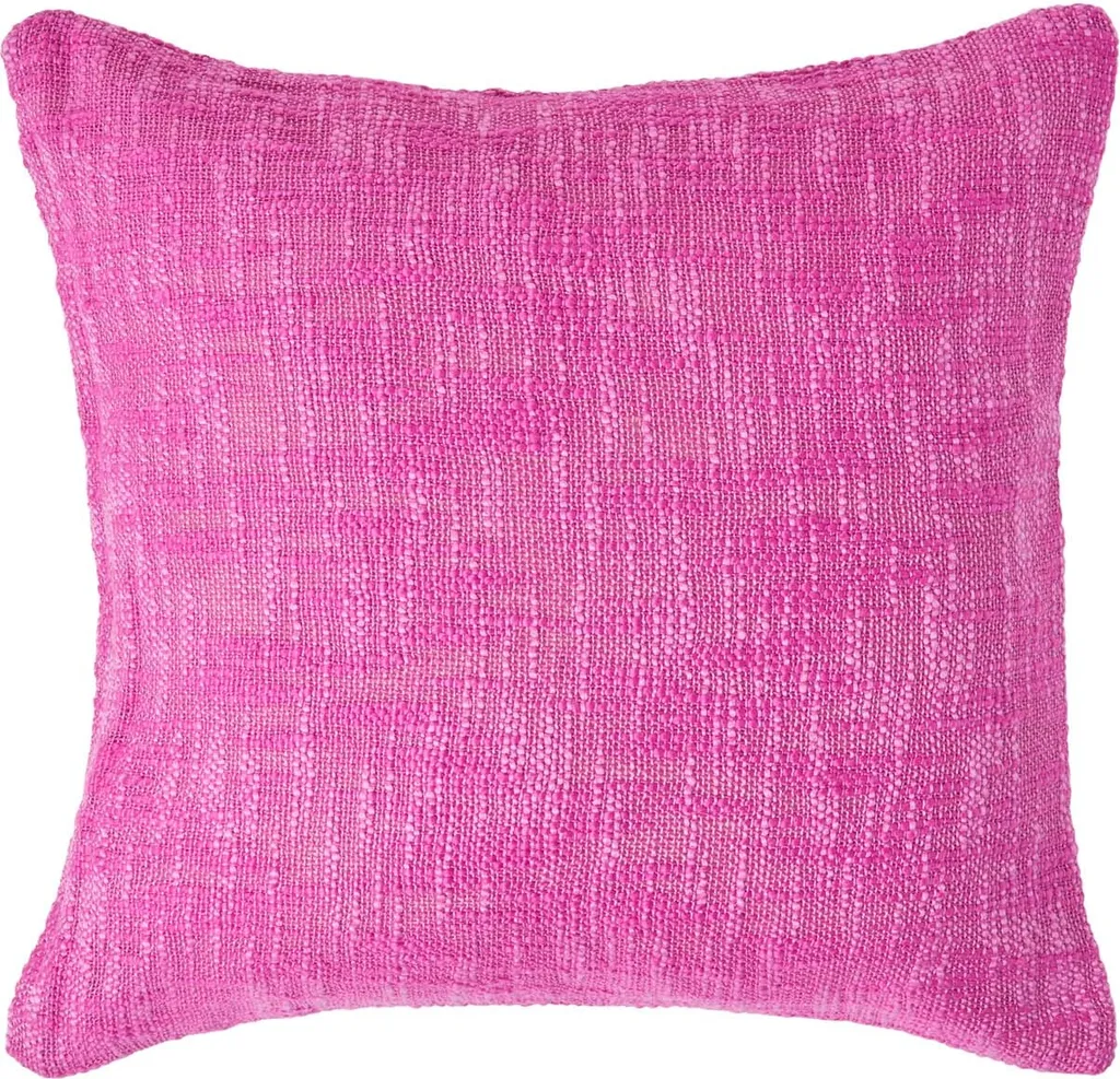Taie d'oreiller carrée 60x60 en pur coton rose, collection Nirvana