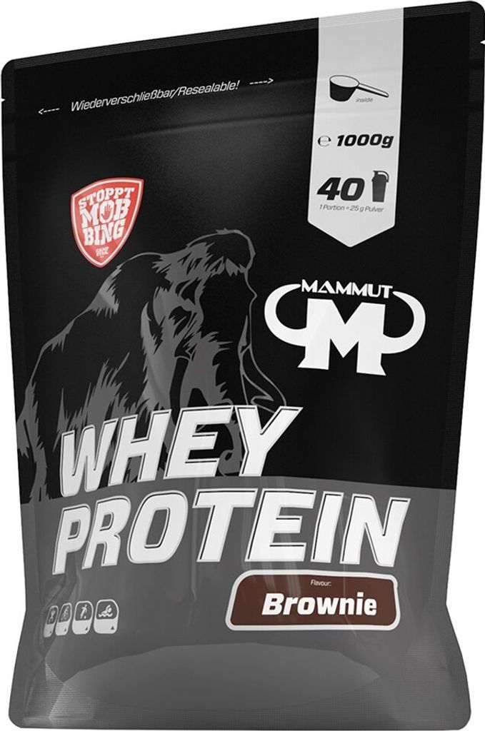 Mammut Nutrition - Whey Protein - 1000 g Zipp-Beutel, 1 x 1000 g Zipp-Beutel, Geschmack: Brownie