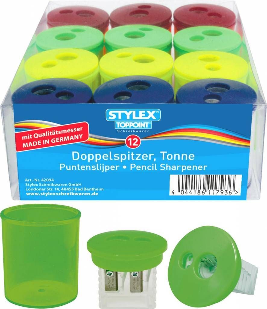 12 Doppel Dosenanspitzer Anspitzer Bleistiftspitzer Produktbild 