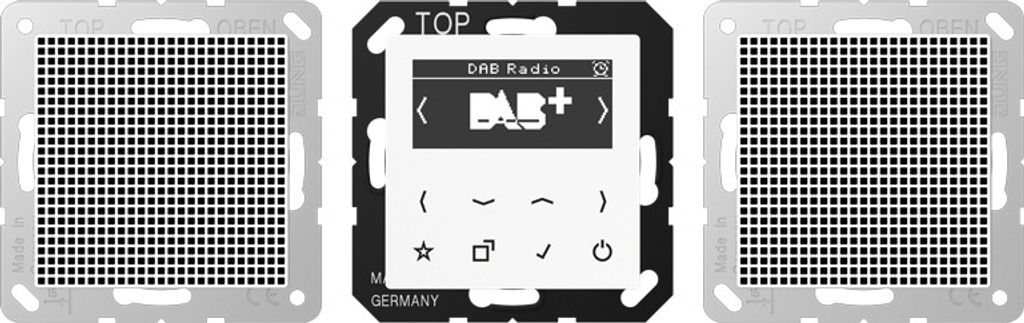 JUNG Einsatz-Radio aws Basis+zentr.Abdeckpl UP