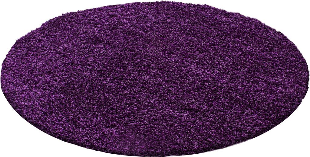Hochflor Teppich LIFE Violett 200 cm Rund