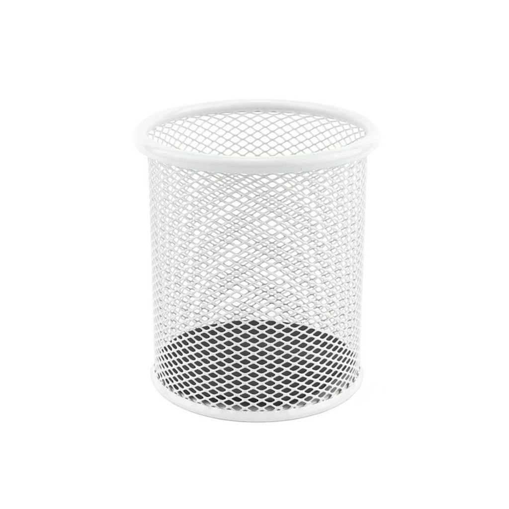 LEVIATAN Metall Stifteköcher - Stiftehalter rund aus Drahtmetall - Mesh Multifunktions Becher für Kugelschreiber - Stifte Halter für Büro/Schul...