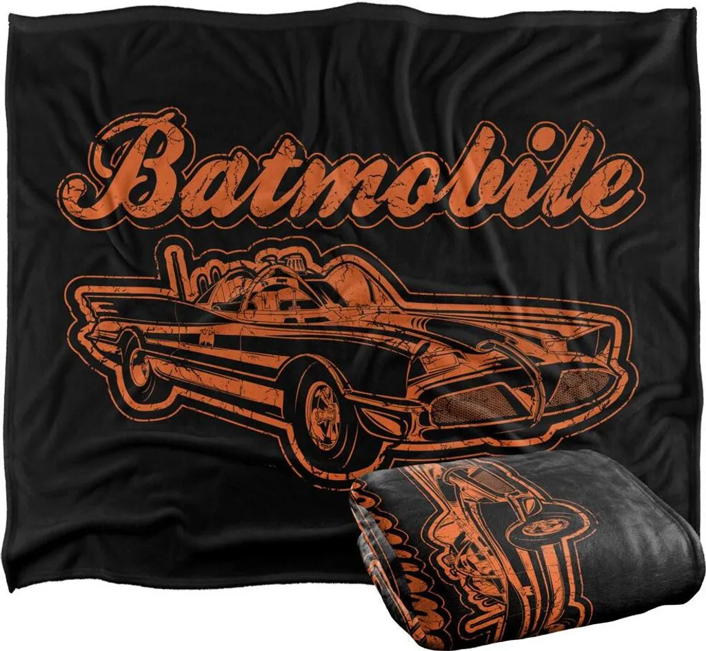 Plaid Batman Batmobile Vintage TV18659 - Jeté de Lit Douillet et Coloré - 2